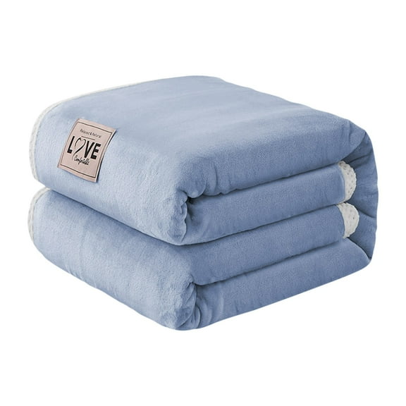 Bizhua Milk Velvet Sky Blue Mink Velvet Blanket, Double-Sided Velvet Casual Blanket, Coral Velvet 150*200Fleece Blanket: Warm Thickened Winter Blanket Bed Sheet Small Quilt Knee Blanket