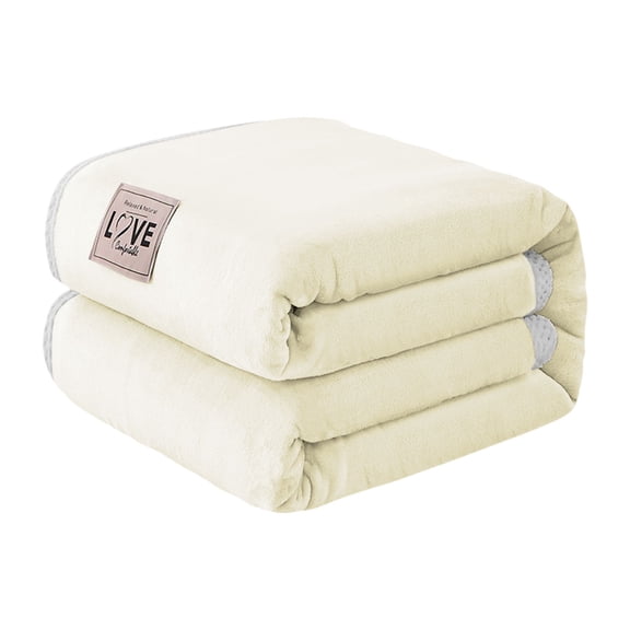 Bizhua Milk White Mink Velvet Blanket, Double-Sided Velvet Casual Blanket, Coral Velvet 150*200Fleece Blanket: Warm Thickened Winter Blanket Bed Sheet Small Quilt Knee Blanket​