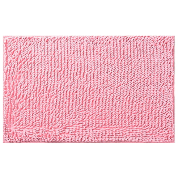 Bizhua Pink Chenille Living Room Bathroom Absorbent Floor Mat (60×90Cm) Epink Bathroom Rug Won'T Slip Bathroom Mat Soft and Comfortable Furry Durable Thickened Bathroom Rug Machine Washable Reusable