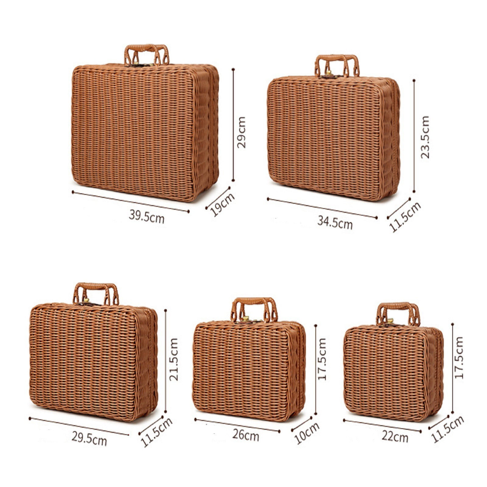 Bizhua Rattan Storage Box Fcosmetic Sorting Rattan Box Vintage Props ...