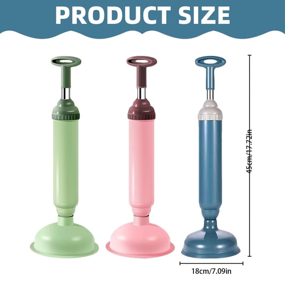 Bizhua Sewer Pipe Toilet Dredge Ctoilet Plunger Powerful High Pressure Drain Plunger Suction Cups Toilet Unblocker Vacuum Plunger Unblocker Suitable for Toilet Bathtub Shower Sink