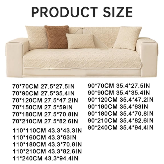 Bizhua Sofa Cover 9 Ethickened Soft Plush Sofa Decoration Couch Cover Warm Plush Sectional Couch Cover Fuzzy Furry Non Slip Sofa Slipcover Furniture Protector