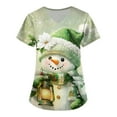 Biziza 2025 Christmas Green Scrub Tops for Women Candy Canes. Cotton