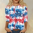 thumbnail image 1 of Biziza 3/4 Sleeve Blouses for Women Business Casual Elegant Polyester/Cotton Blended Fabric CrewNeck Blouses Tops (S-6XL), 1 of 5