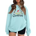 Biziza Blue Christmas Trees Oversized Sweatshirts for Women Christmas