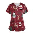 Biziza Christmas Red Gift Boxes Scrub Tops for Women 2025 Nurse Uniform