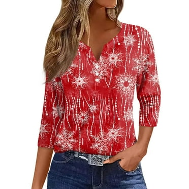 Women's Soft V-Neck Sleep Shirt - 3/4 Sleeve Loose Tunic Top For Pajamas & Lounging