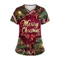 Biziza Gift Boxes 2025 Christmas Scrub Tops for Women Red Nurse Uniform