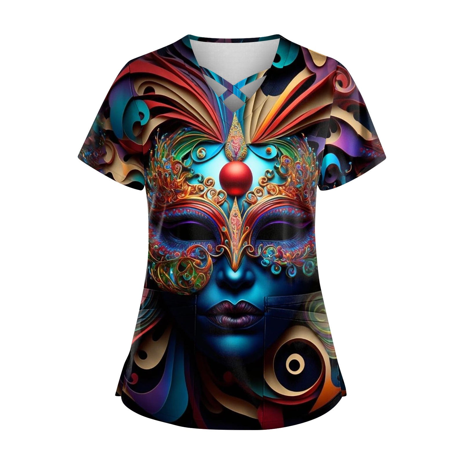 mardi gras scrub tops