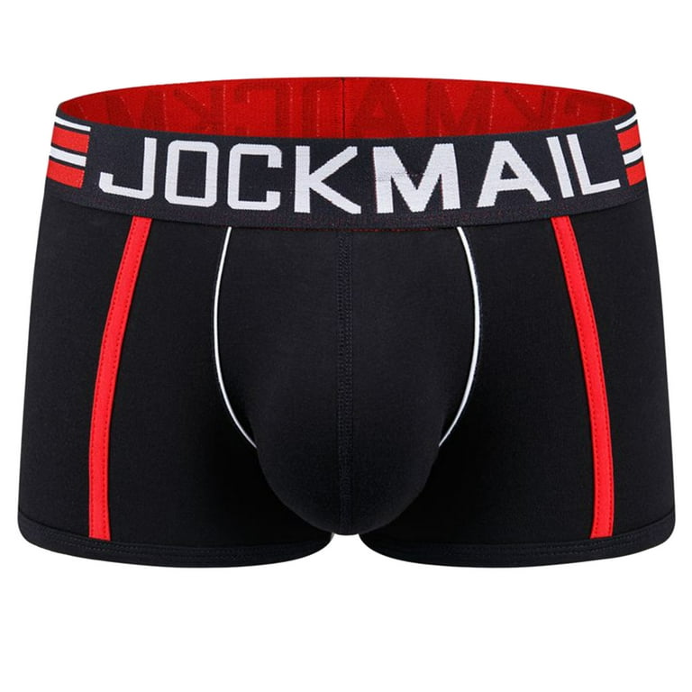 Biziza Men's Underwear Micro Modal Dual Pouch Trunks Support Ball Pouch  Bulge Enhancing Boxer Briefs for Men Black XL 