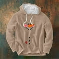 Biziza Oversized Brown Christmas Hoodies for Men Christmas Trees Fleece