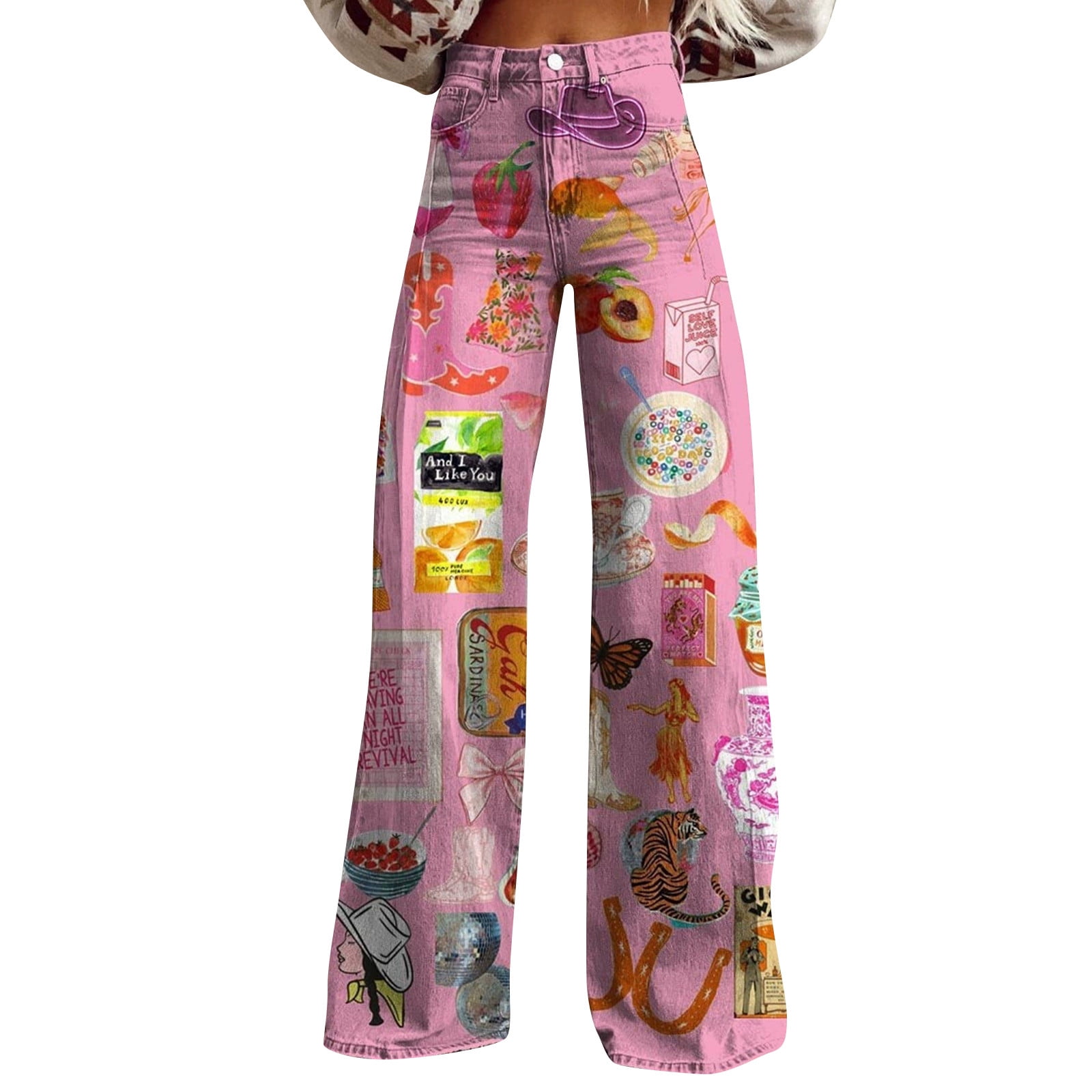 Women Pink Tint Flared Denim Jeans