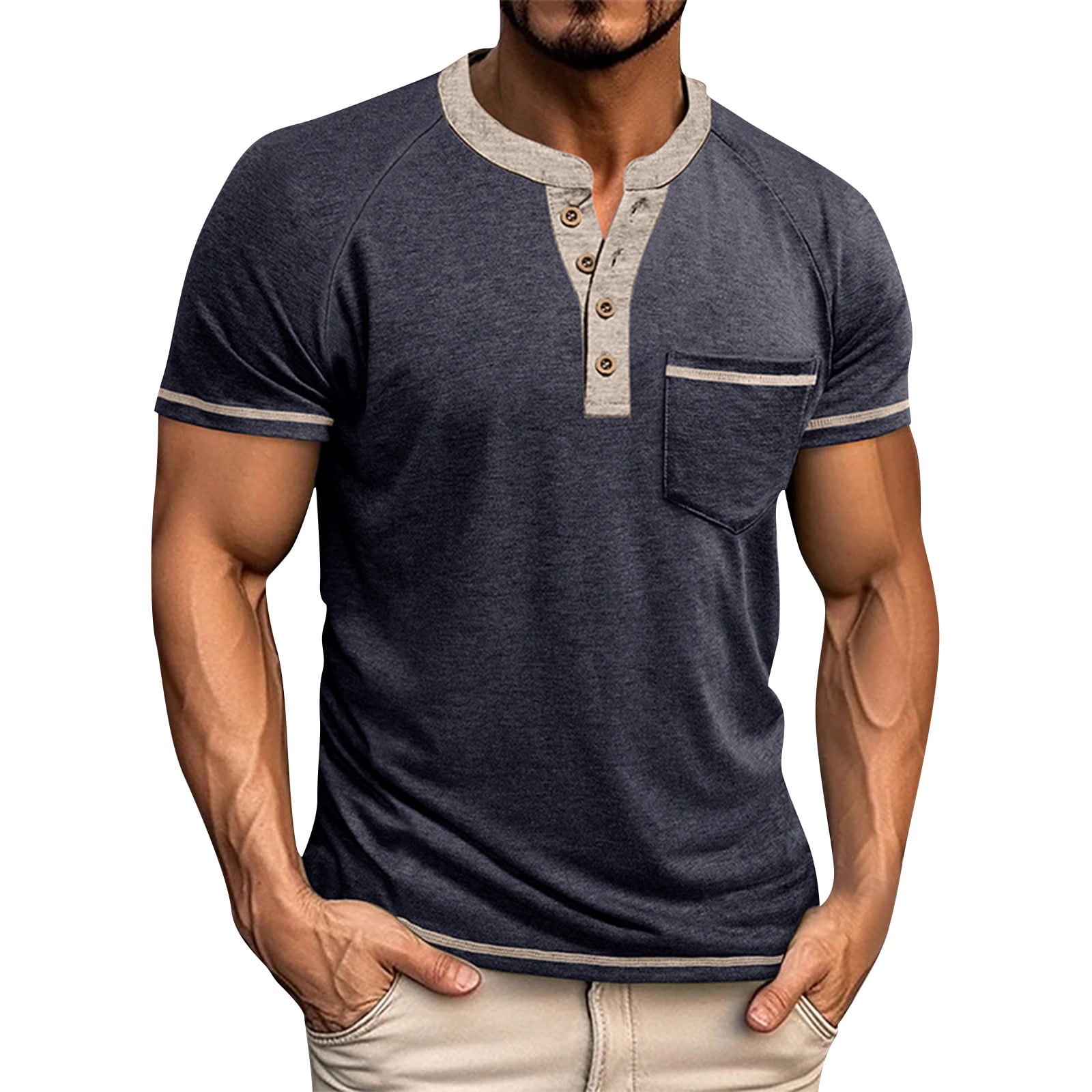 Biziza Polo Shirts for Men Casual 2025 Short Sleeve Blue Golf Polos ...