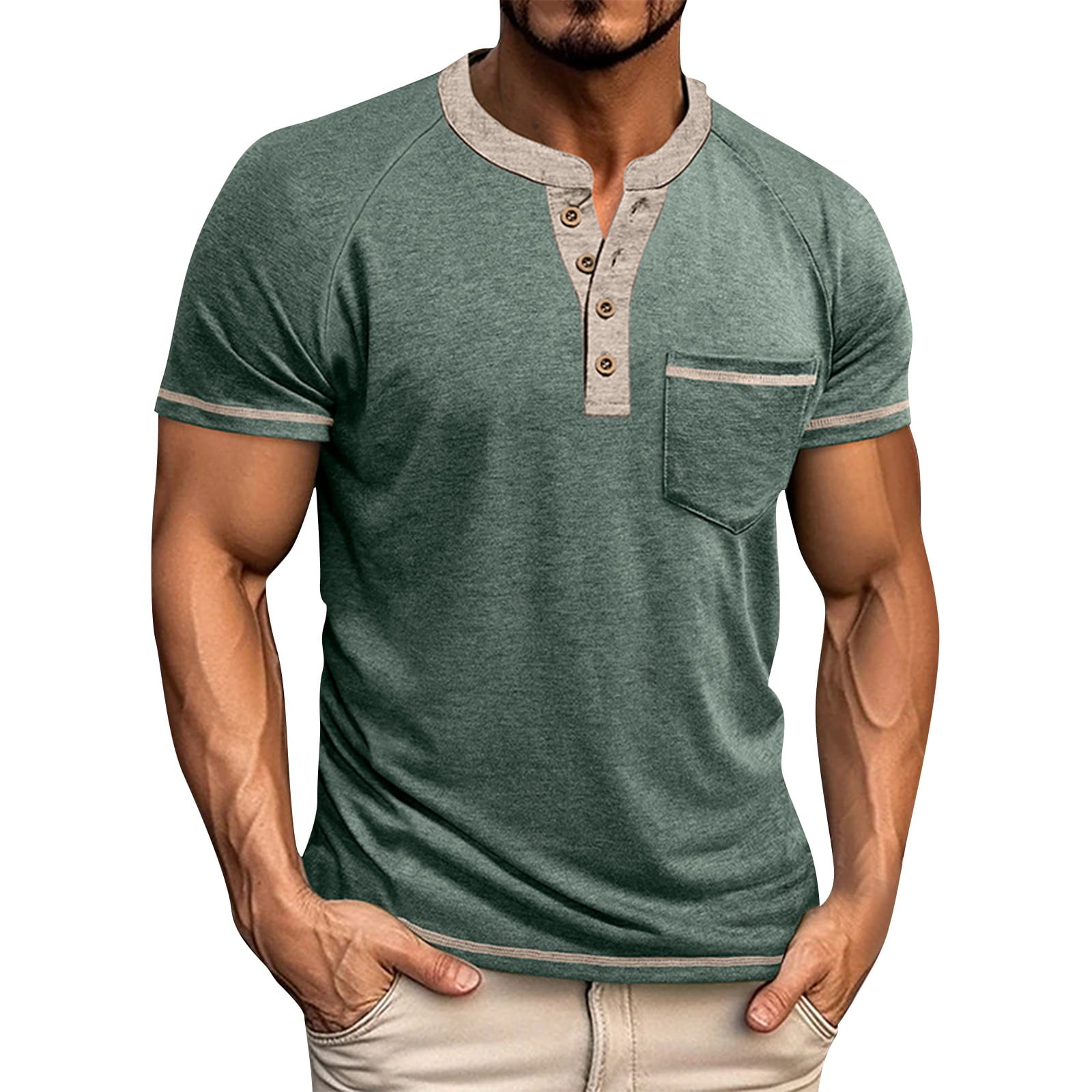 Biziza Polo Shirts for Men Casual 2025 Short Sleeve Green Golf Polos ...