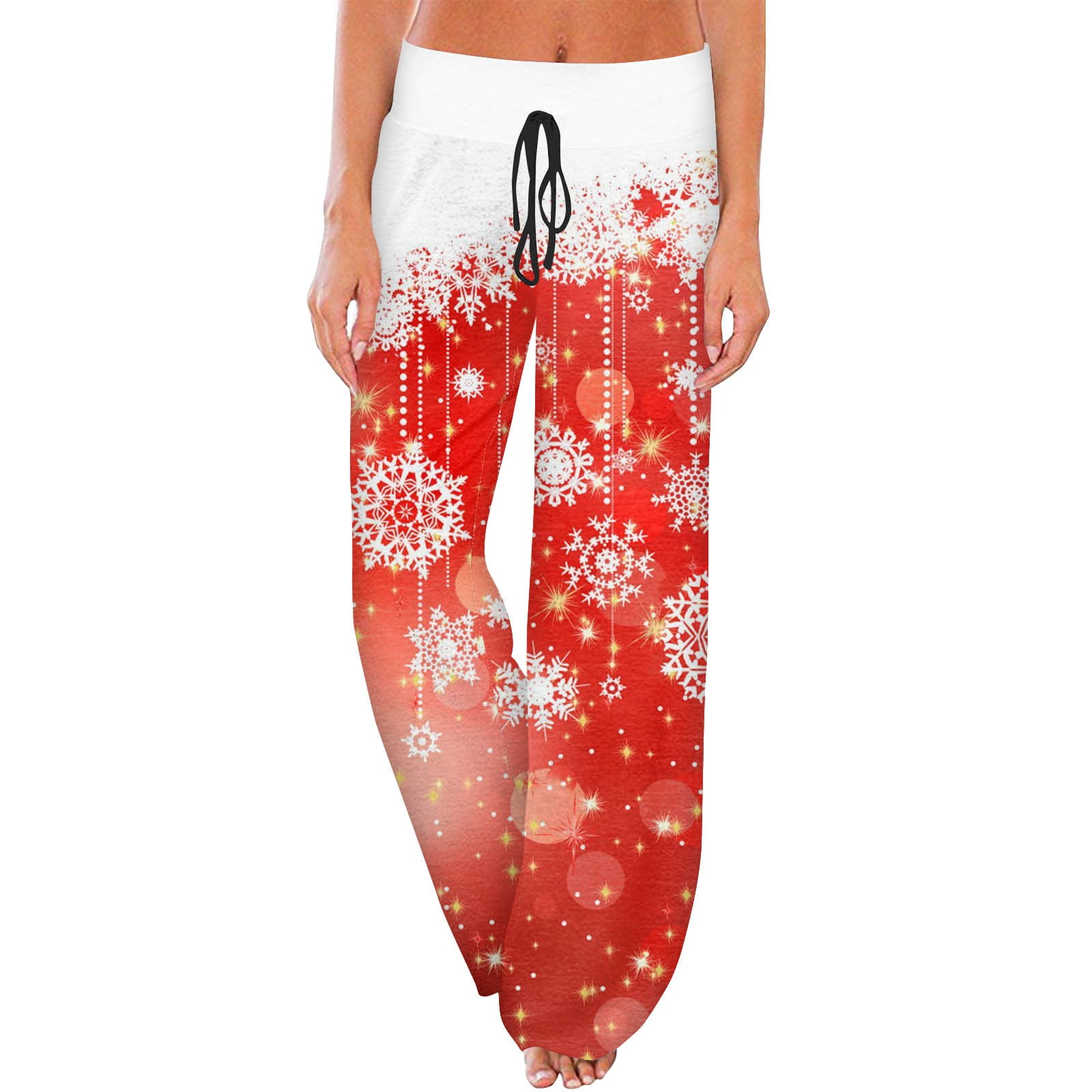 Biziza Snowmen Graphic Yellow 2025 Pajama Pants for Women Christmas Lightweight Cotton Fall