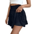 thumbnail image 2 of Women's Tiered Ruffle Skirt - Elastic High Waisted Flowy Summer Skort 2 of 12