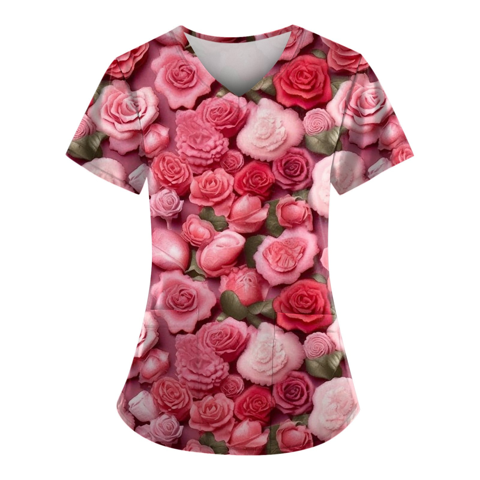 Biziza Valentine Scrub Tops for Women Relaxed Fit with Pockets Fashion
