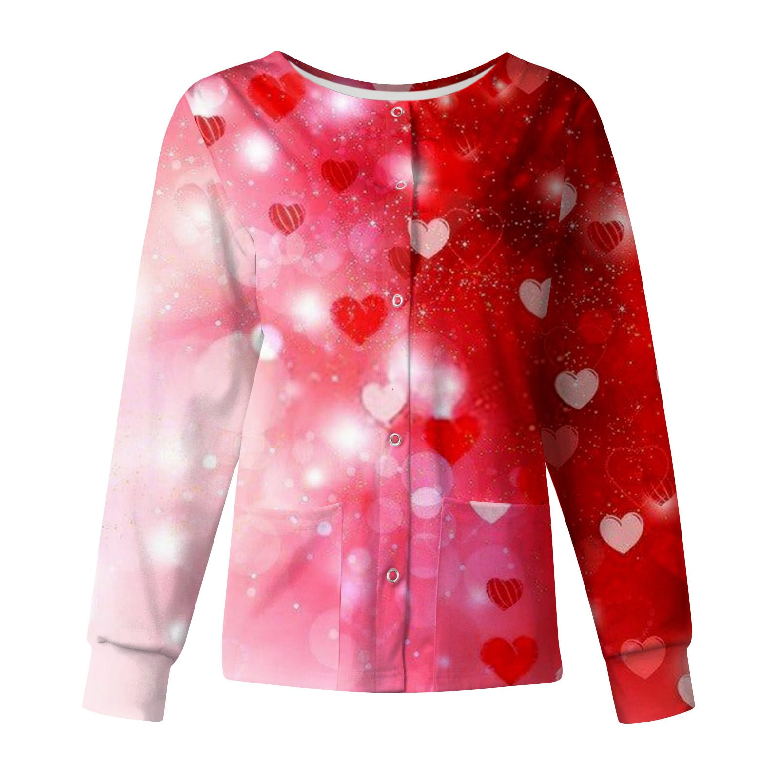 Biziza Valentine Scrub Tops for Women Relaxed Fit with Pockets Nursing