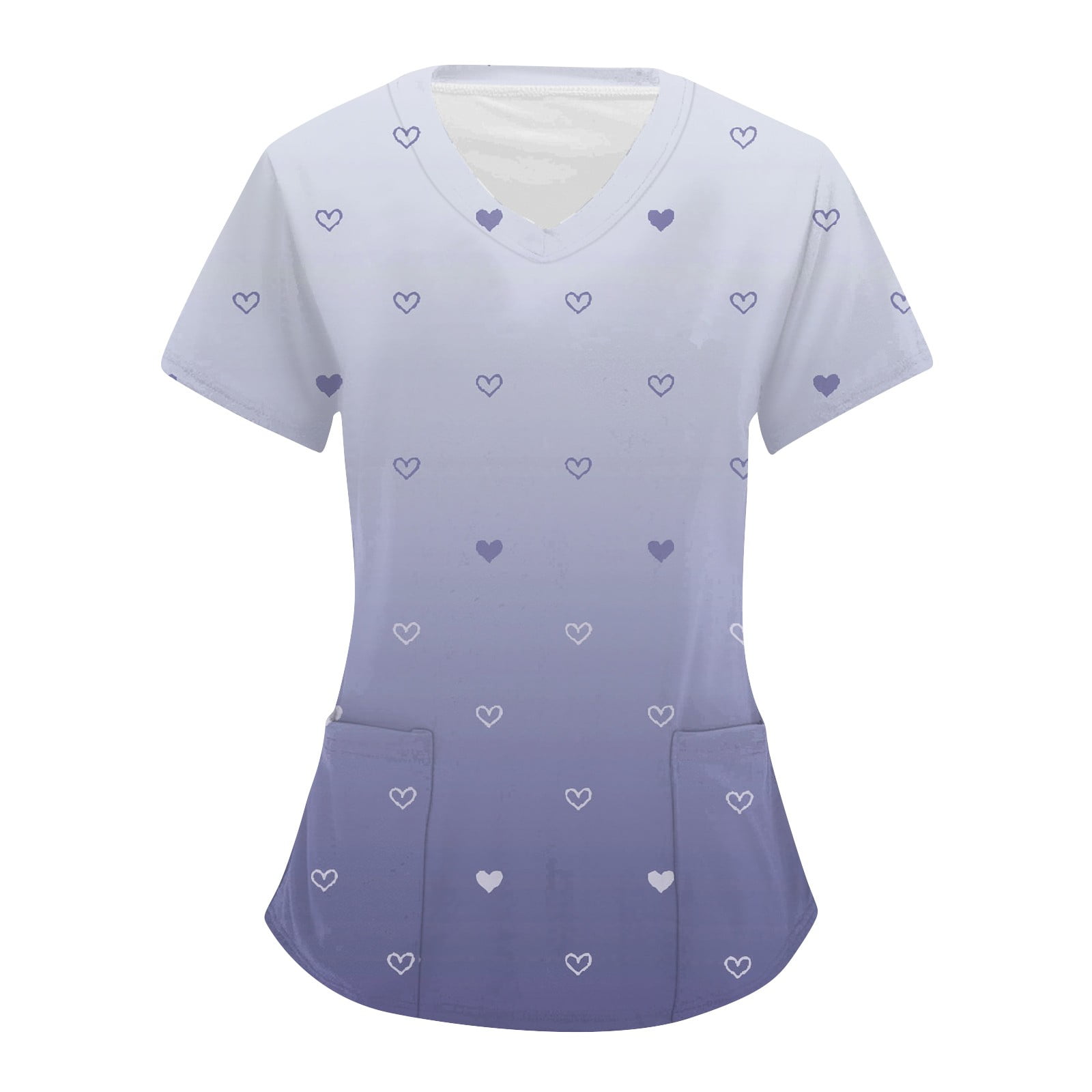 Biziza Valentine Scrub Tops for Women Love Heart Graphic Soft Scrubs