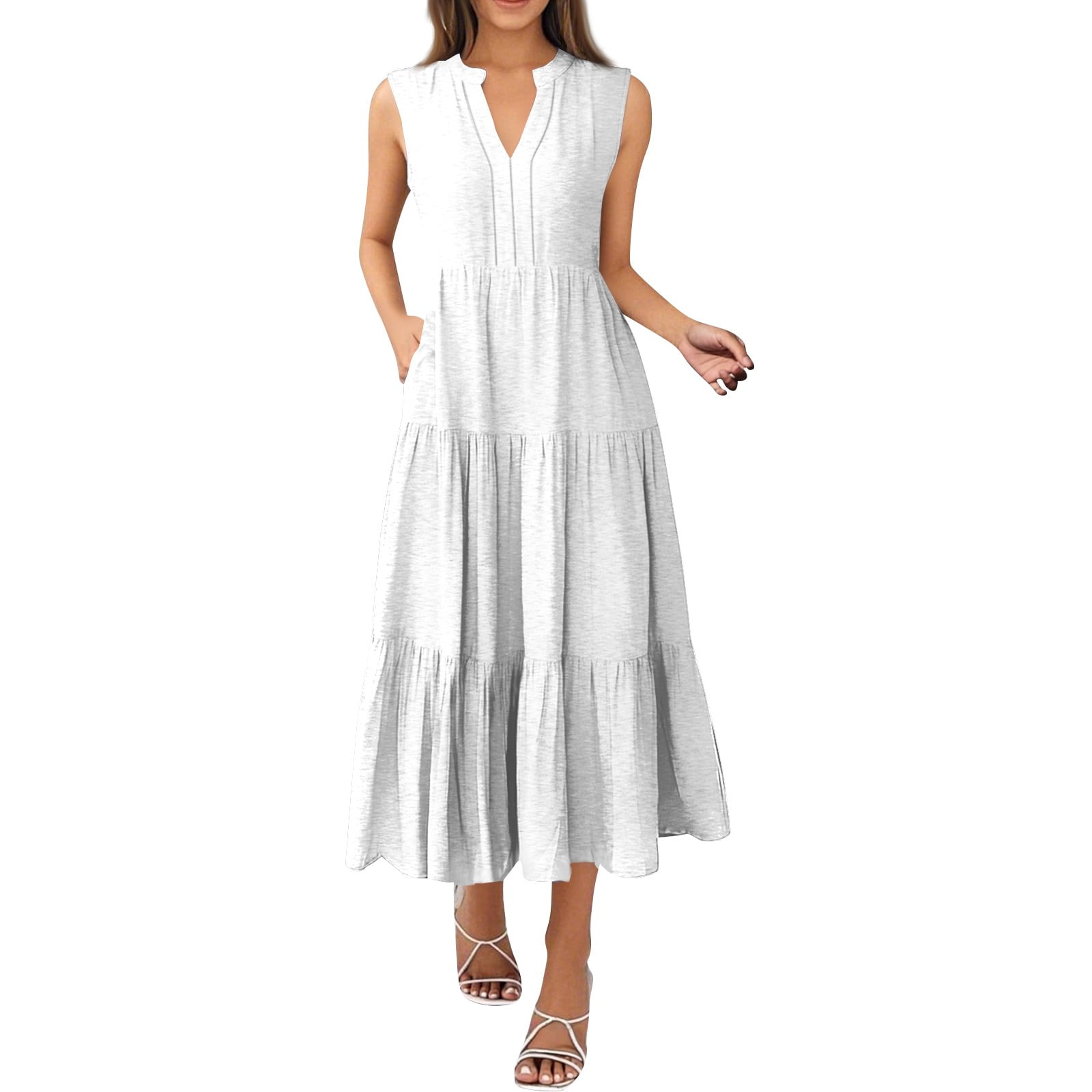 bealls dresses for women Stores Maxi Dress Bealls White Dress Women's Front Zipper Pleated Waist Flowy Summer Dress Women's 48% viscose Women's Work Dresses | bealls