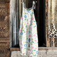 Biziza Women's One Piece Jumpsuits Loose Fall Long Pants Rompers Floral
