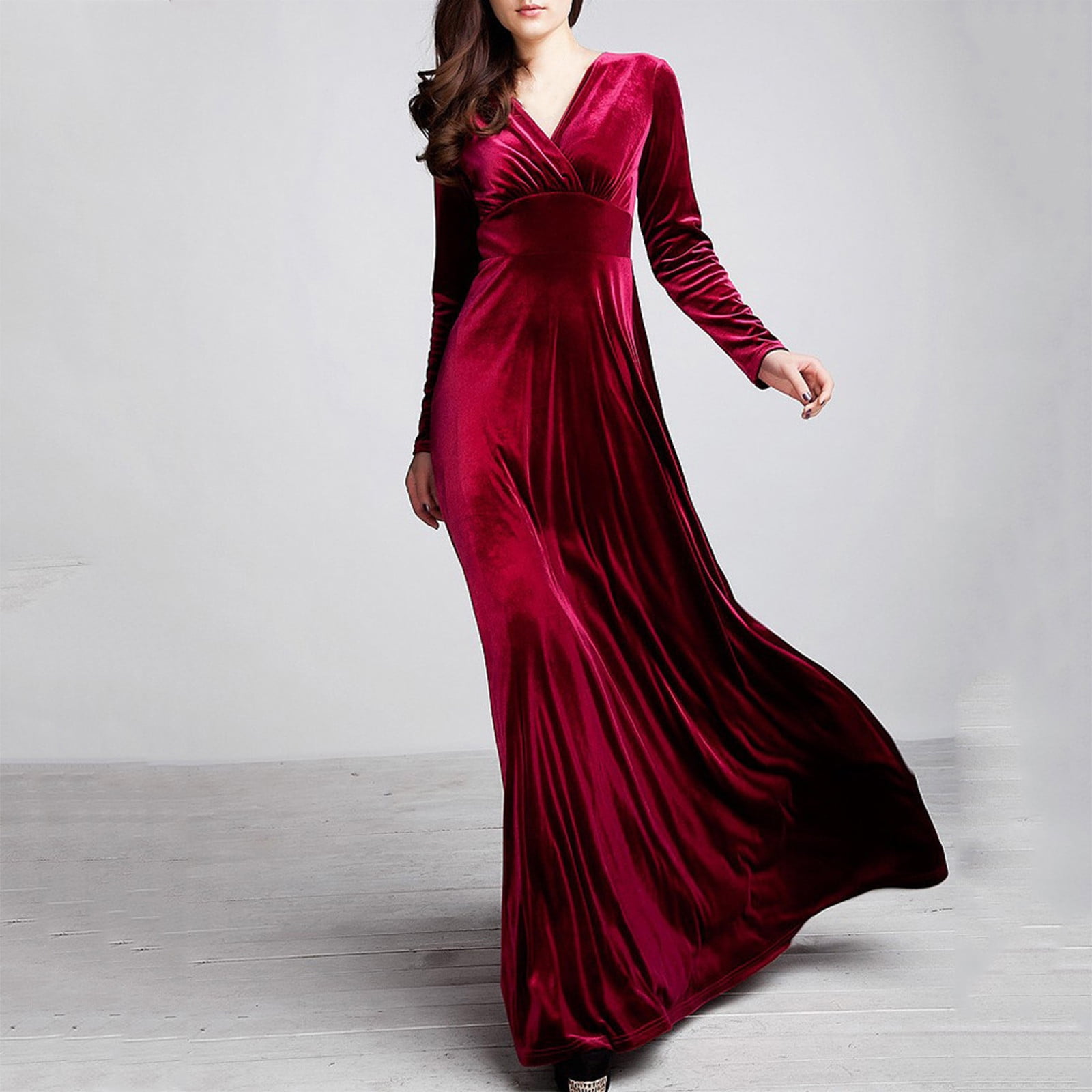 Women's Elegant Seasonal Maxi Summer Dress with Deep V-Neckline main image 1