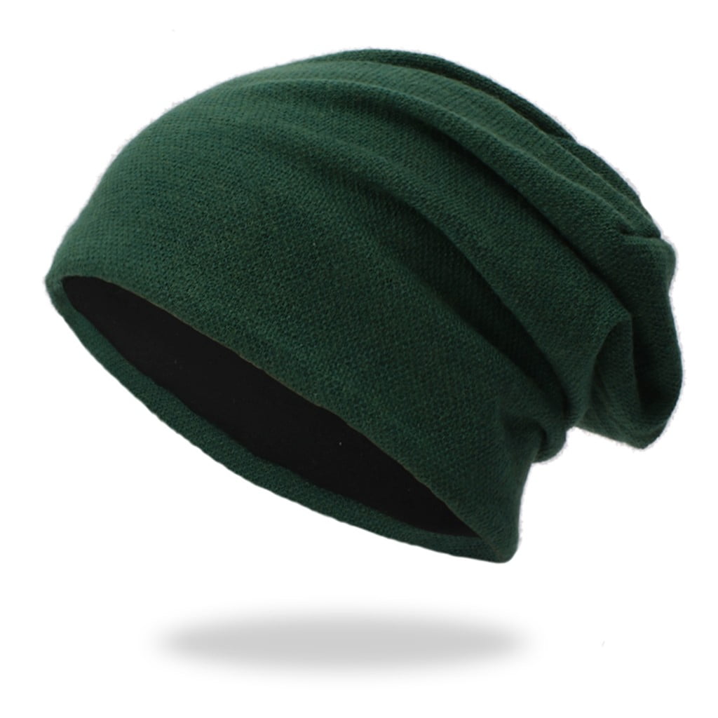 Biziza Womens Cute Baggy Beanie Hat Trendy Ski Knitted lightweight Skull  Cap Slouchy Cool Winter for Teens Warm Cotton for Juniors Army Green 