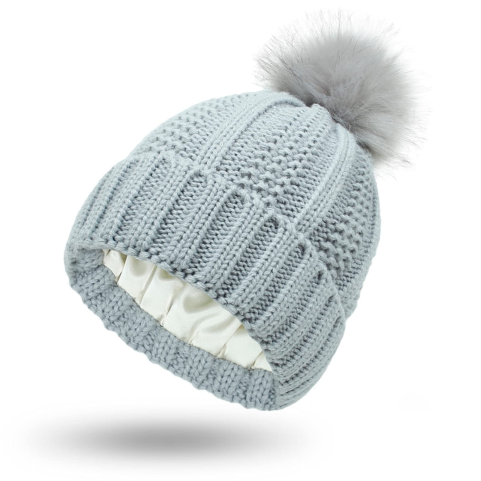 Fashion Knit Beanie Pom Pom Hat, SKU: H112-GRY