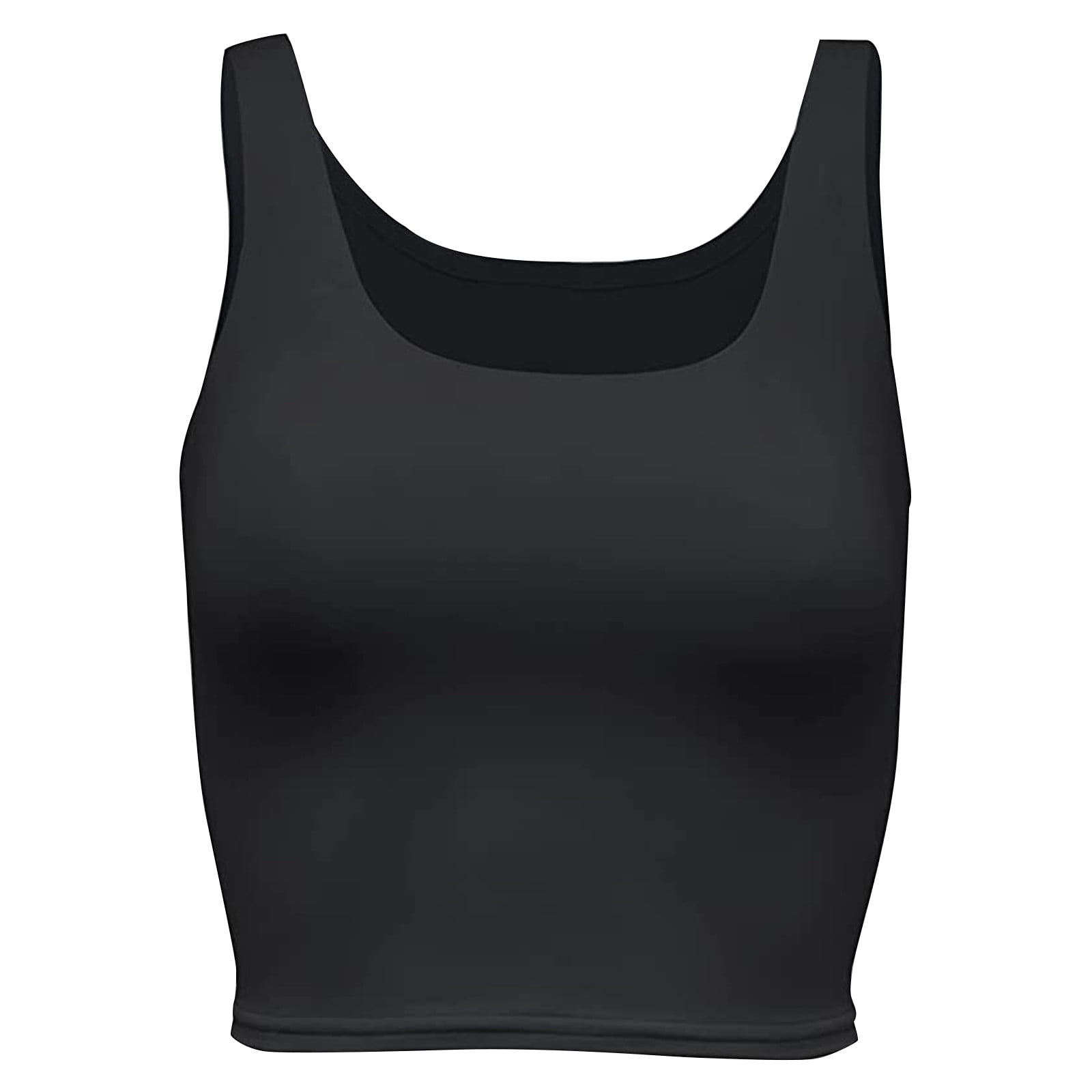 Biziza Womens Sexy Scoop Neck Sleeveless Crop Tops Workout Cute Slim Fit Buttery Smooth Fabric
