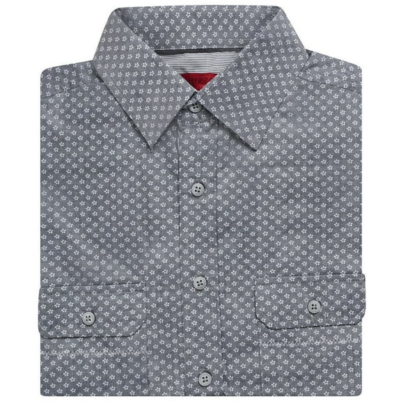 Bizzo Men's Short Sleeve Printed Dress Shirt - Grey - S