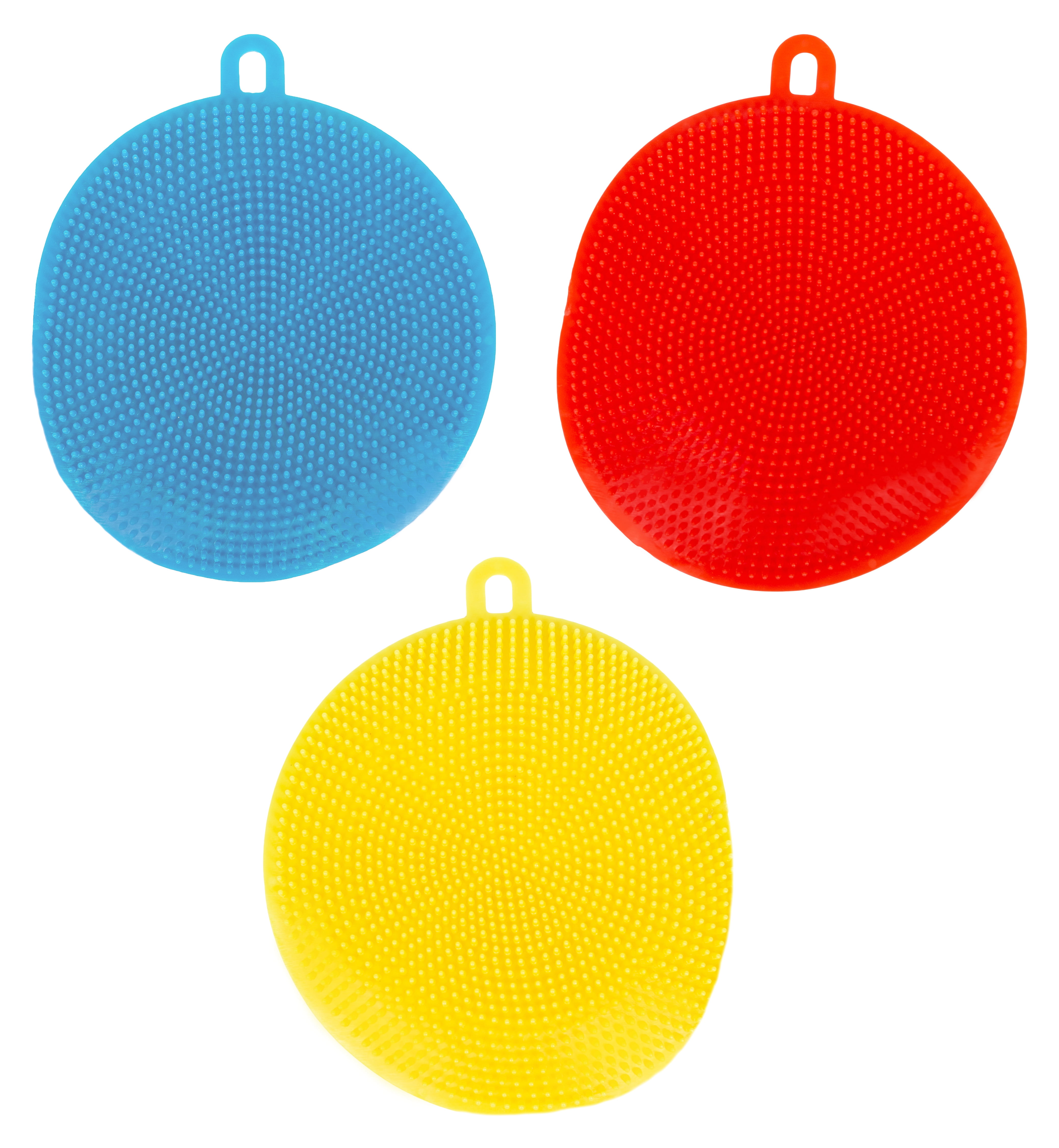 Bizzu Bath Sponges for Cradle Cap, Fast Drying Baby Bath Time Essential, Blue, Set of 3, Ages 0+