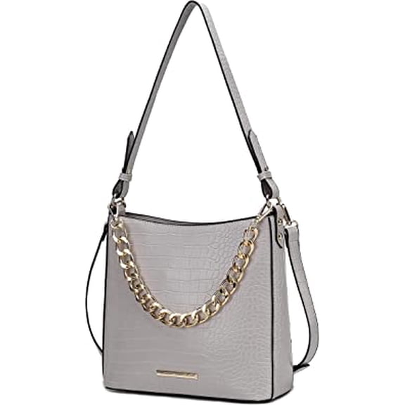 MKF Collection Bizzy Faux Crocodile-Embossed Vegan Leather Women’s Shoulder Bag By Mia K