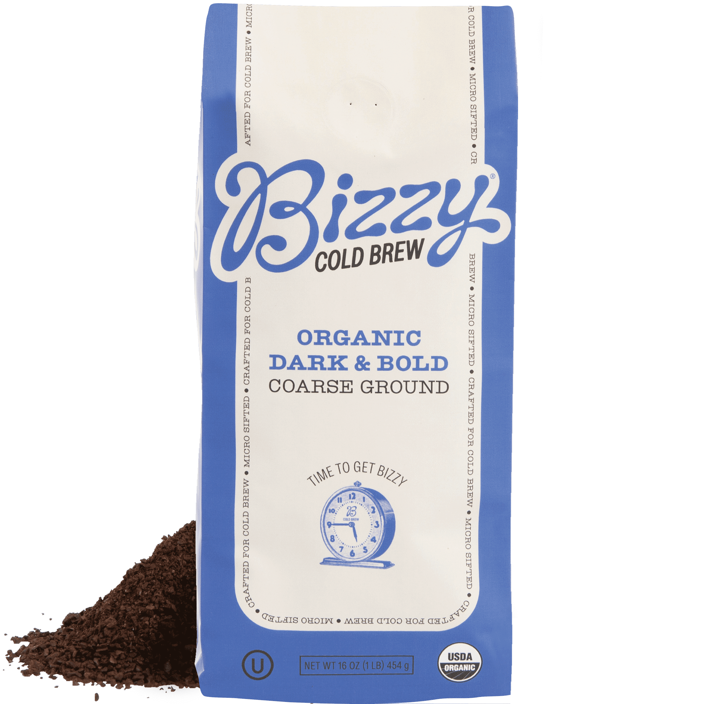 BIZZY COFFEE Bizzy Organic Cold Brew Coffee | Dark & Bold Blend | Coarse Ground Coffee | 100% Arabica | 1 lb