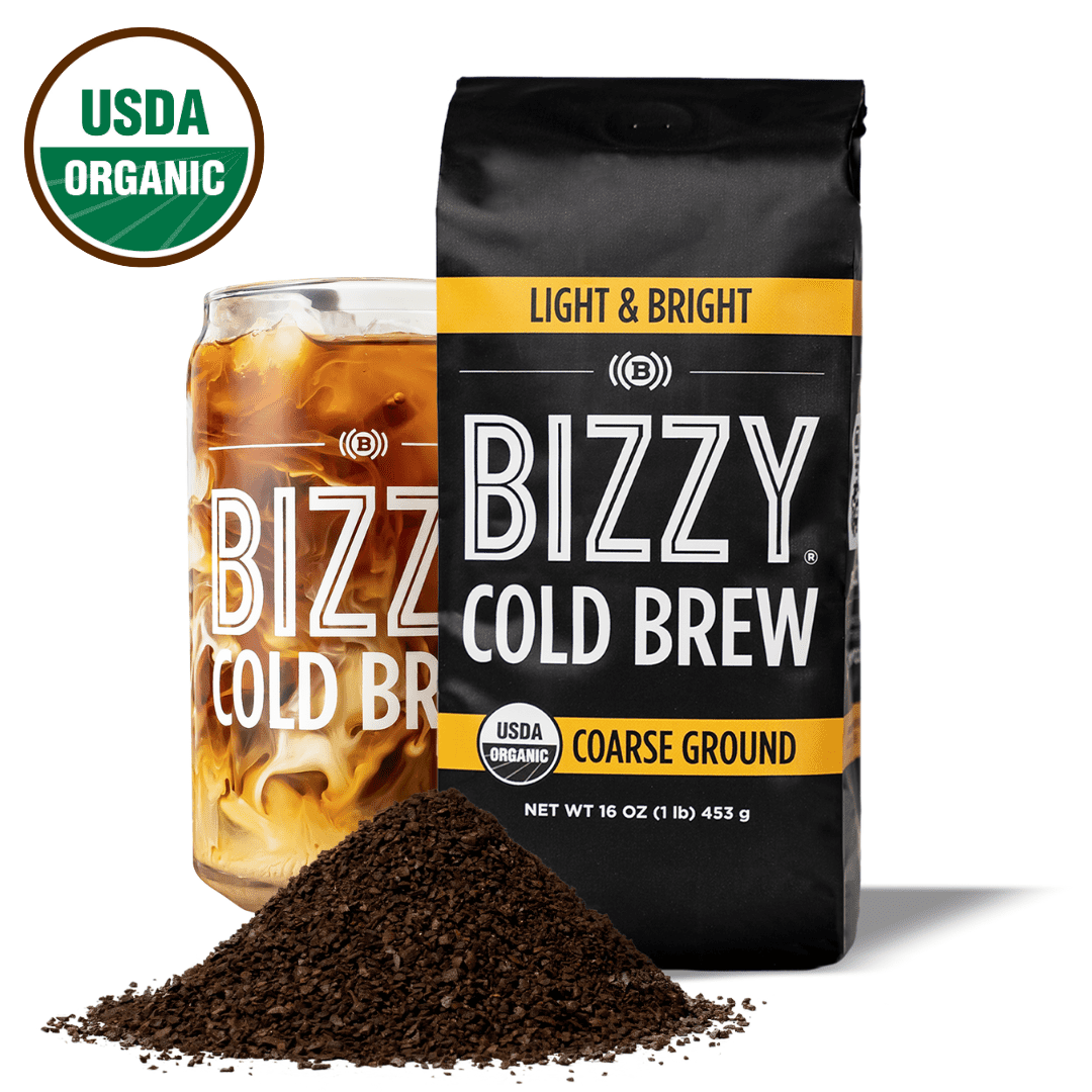 Bizzy Organic Cold Brew Coffee Light & Bright Blend Coarse Ground