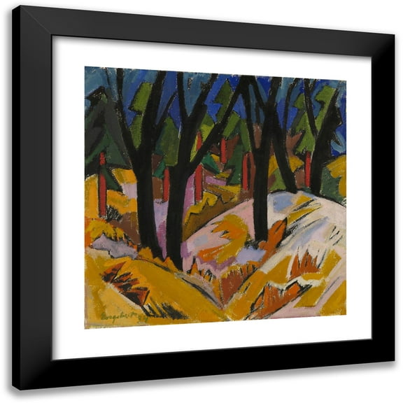 Bjarne Engebret 12x12 Black Modern Framed Museum Art Print Titled - In a Park (1934)