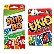 Bjdesign Skip Bo مجمعة مع ألعاب بطاقة UNO، ألوان متنوعة