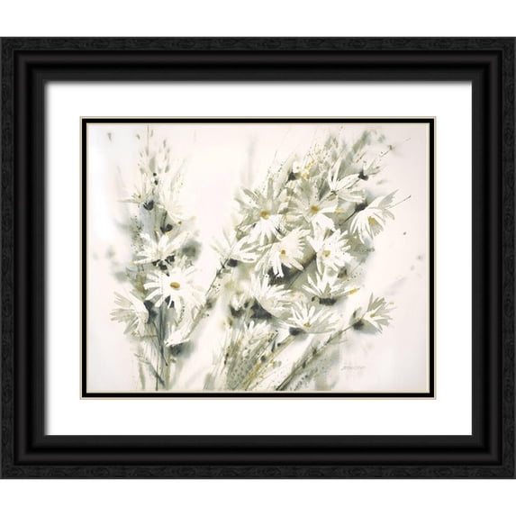 Bjorkland, George 14x12 Black Ornate Wood Framed with Double Matting Museum Art Print Titled - Daisy Spray