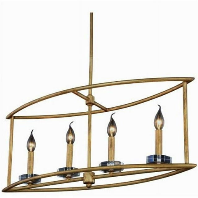 Bjorn Golden Iron Royal Cut Clear Pendant Lamp&#44; 65 x 10 x 32 in.