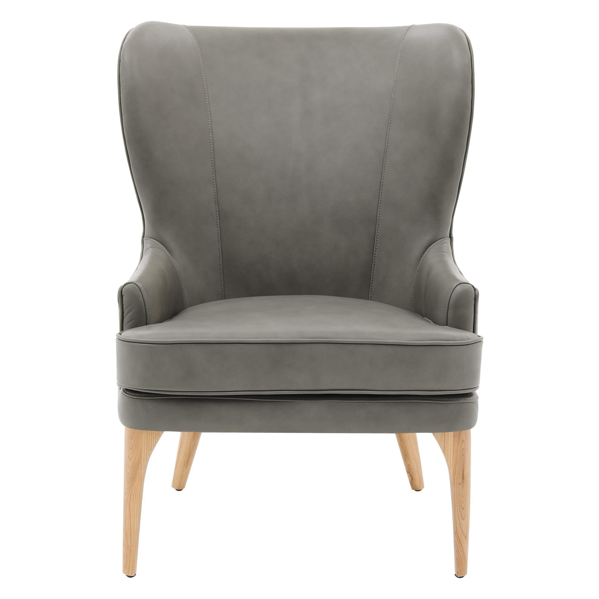 Bjorn Topgrain Leather Accent Chair Grey