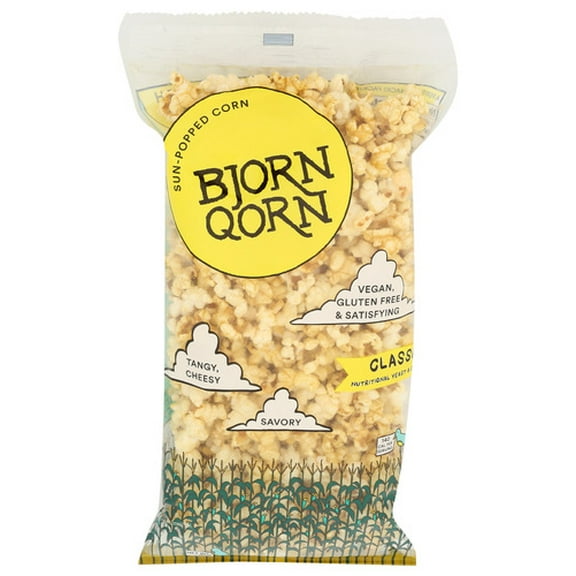 BjornQorn Classic Sun Popped Popcorn 3 oz (Pack of 12)