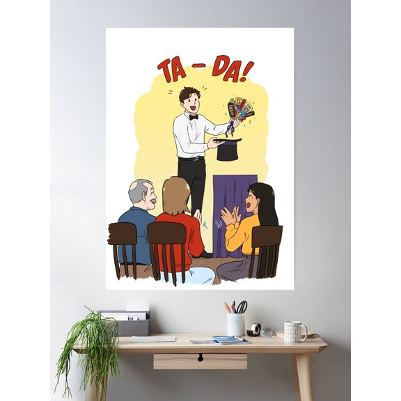 Bjornstad A&C Erling'S Magic Show Poster Wall Art, Modern Wall Decor For Living Room Bedroom, 12x18 UNFRAMED