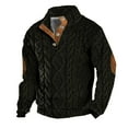 thumbnail image 1 of Bjutir 2024 Winter Mens Sweatshirts Fashion Casual Solid Color Long Sleeve Thicken Knitted Sweater With Half Zip Men Pullover Tops Pink Size M, 1 of 2