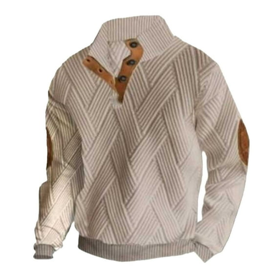 Bjutir 2024 Winter Mens Sweatshirts Fashion Casual Solid Color Long Sleeve Thicken Knitted Sweater With Half Zip Men Pullover Tops Pink Size S