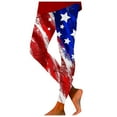 thumbnail image 1 of Bjutir 4Th Of July Leggings Women Summer Flag Star Stripe Print Workout Tummy Control Casual Yoga Pants Stright Slim Leg High Waist Long Leggings Gym Leggings For Women Red 2Xl, 1 of 4
