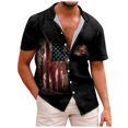 thumbnail image 1 of Bjutir 4Th Of July Shirts For Men Button Down Short Sleeve Lapel Neck T Shirts Summer Patriotic Lightweight Fashion 3D Printed Usa Flag Print Tops Beach Hawaiian Mens Tees Watermelon Red 3Xl, 1 of 5