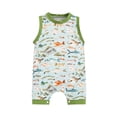 thumbnail image 1 of Bjutir Baby Boys Girls Spring Summer Fishes Print Sleeveless Cotton Tops Rompers Jumpsuit Clothing For 0-6 Months, 1 of 5