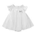 thumbnail image 1 of Bjutir Baby Girls Long Ruffled Sleeve Solid Tulle Dress Romper Outfit Clothes For 6-9 Months, 1 of 4