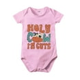 thumbnail image 1 of Bjutir Baby Romper Boys And Girls Holy Cow Im Cute Cartoon Print Short Sleeved Crawl Clothes 1 To 10 Years Old Children 6-12 Months, 1 of 3