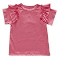 thumbnail image 1 of Bjutir Baby Toddler Girls Tops Children Summer T Shirt Short Sleeve Round Neck Solid Color Top Casual Going For 4-5 Years, 1 of 4