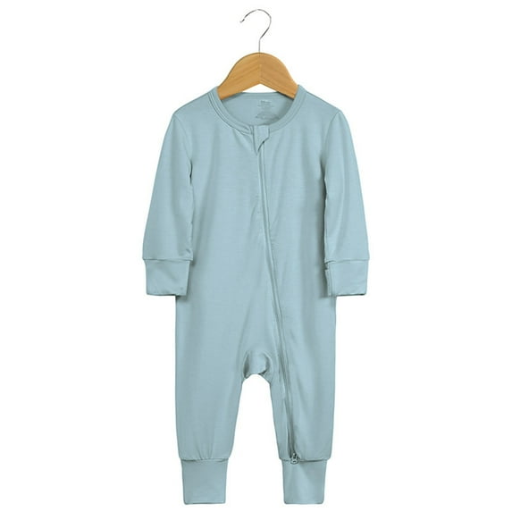 Bjutir Bodysuit For Baby Cotton Rompers Footless Pajamas Zipper Long Sleeve Sleeper Jumpsuit 3-6 Months